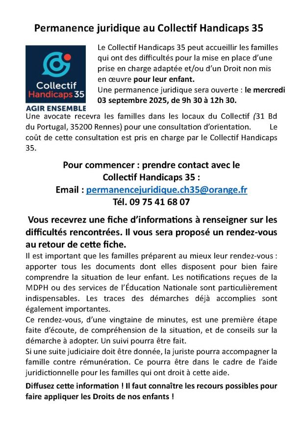 Permanence Juridique Gratuite- 3 septembre 2025